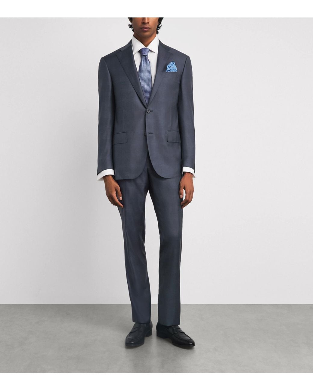 Corneliani Blue Virgin Wool 2-Piece Suit for men