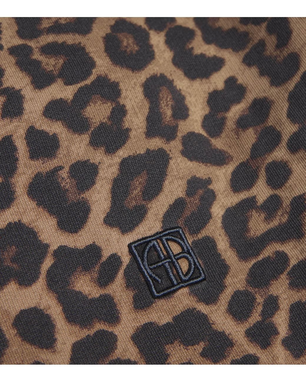 Anine Bing Brown Leopard Print Miles Sweatshirt