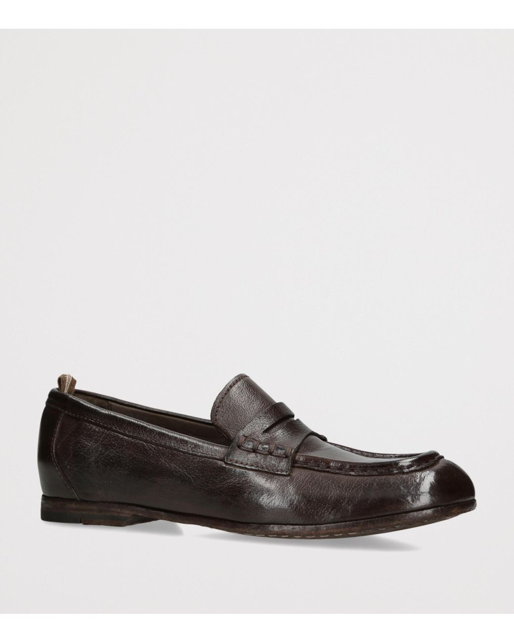 Officine Creative Black Leather Badge Loafers