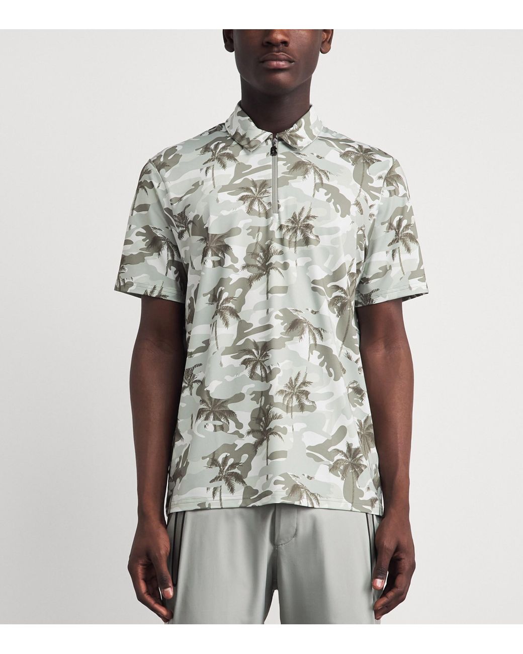 Bogner White Palm Print Taron Polo Shirt for men