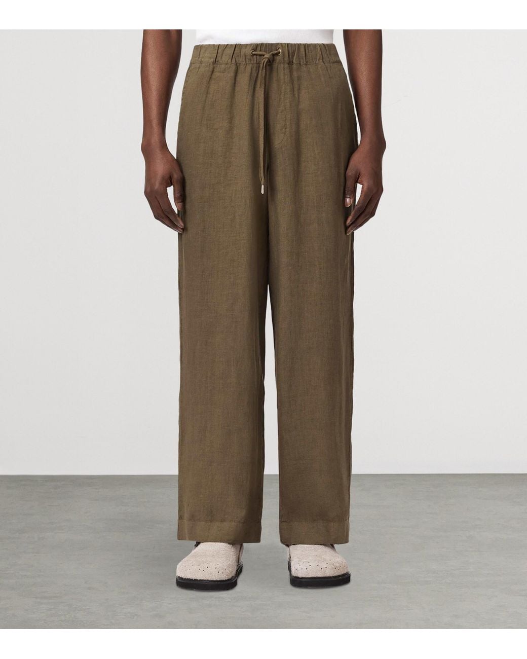 AllSaints Green Sharp Straight Trousers for men