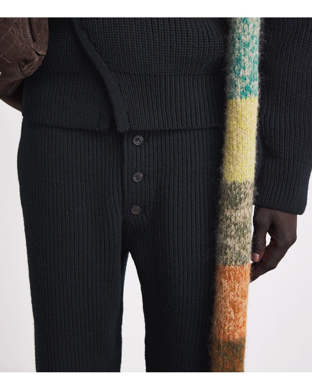 Dries Van Noten Black Wool Straight Sweatpants for men