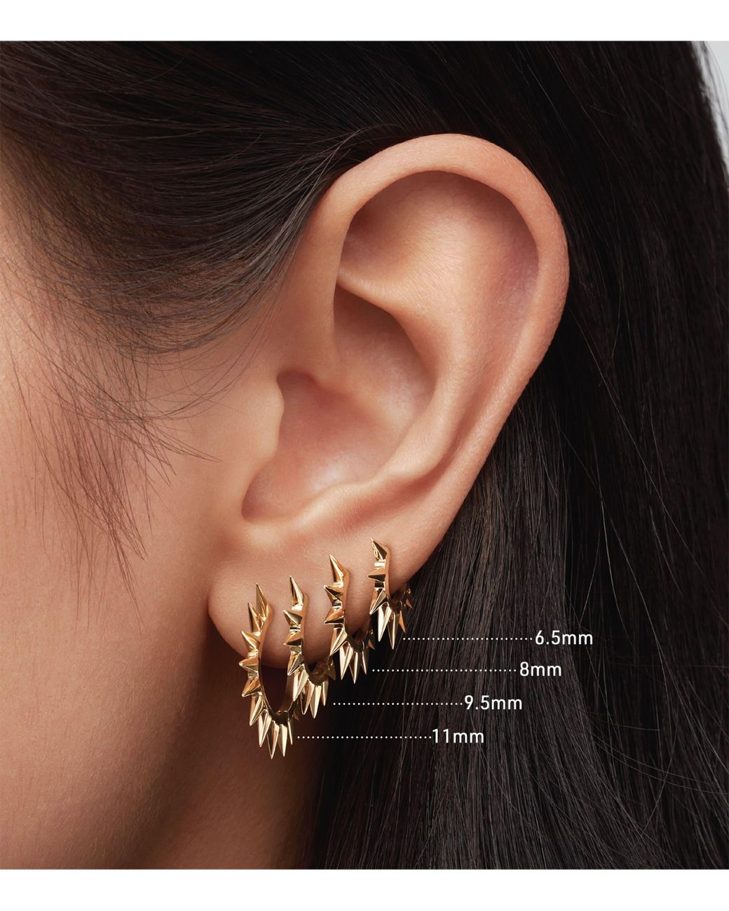 Maria Tash Metallic Metal Mohawk Hoop Earring