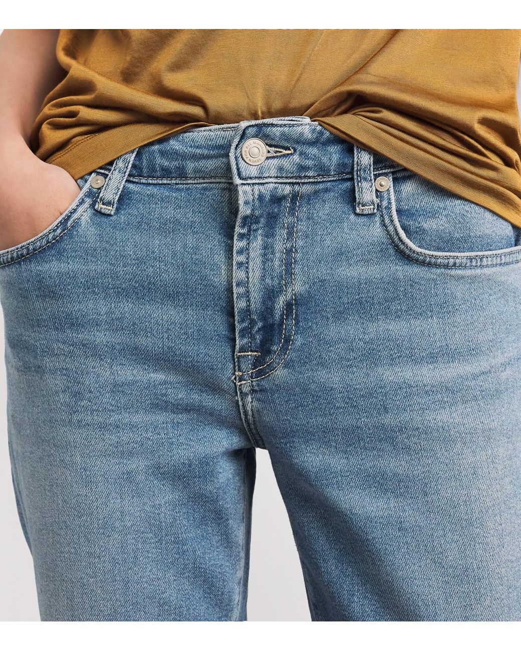 7 For All Mankind Blue Calie Mid-Rise Straight Jeans