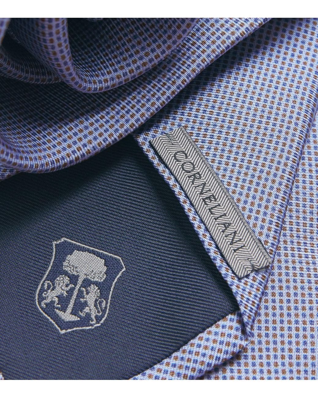 Corneliani Blue Silk Patterned Tie for men