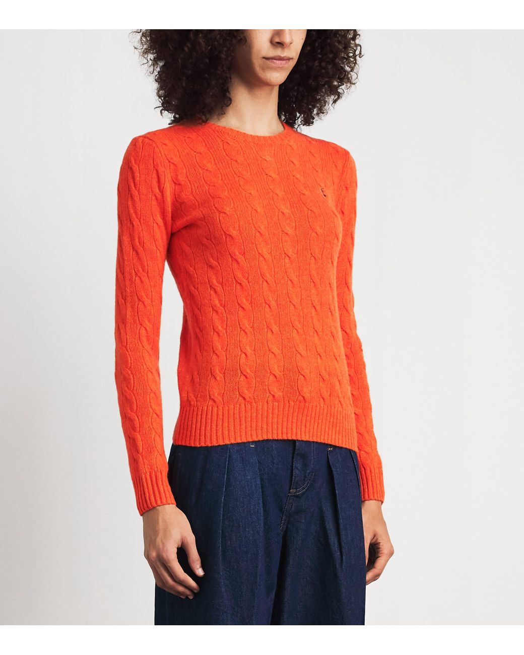 Polo Ralph Lauren Red Wool-Cashmere Cable-Knit Sweater