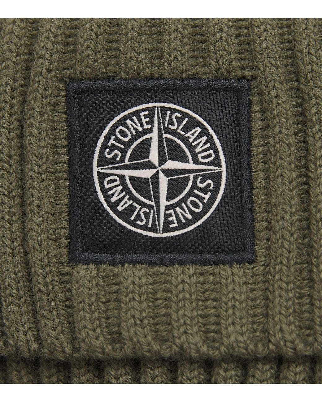Stone Island Green Rws Wool Compass Beanie for men