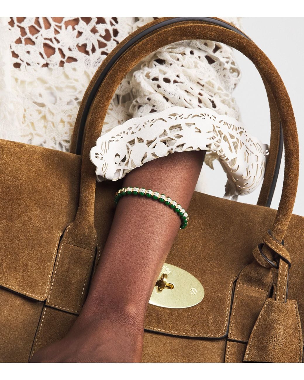 L'Atelier Nawbar Green And Diamond Atoms Bangle