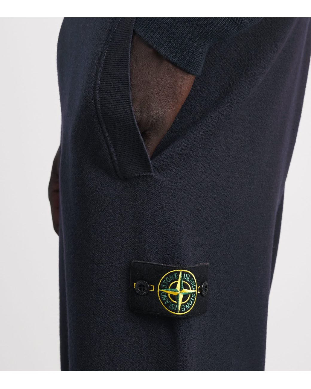 Stone Island Blue Virgin Wool-Blend Compass Sweatpants for men