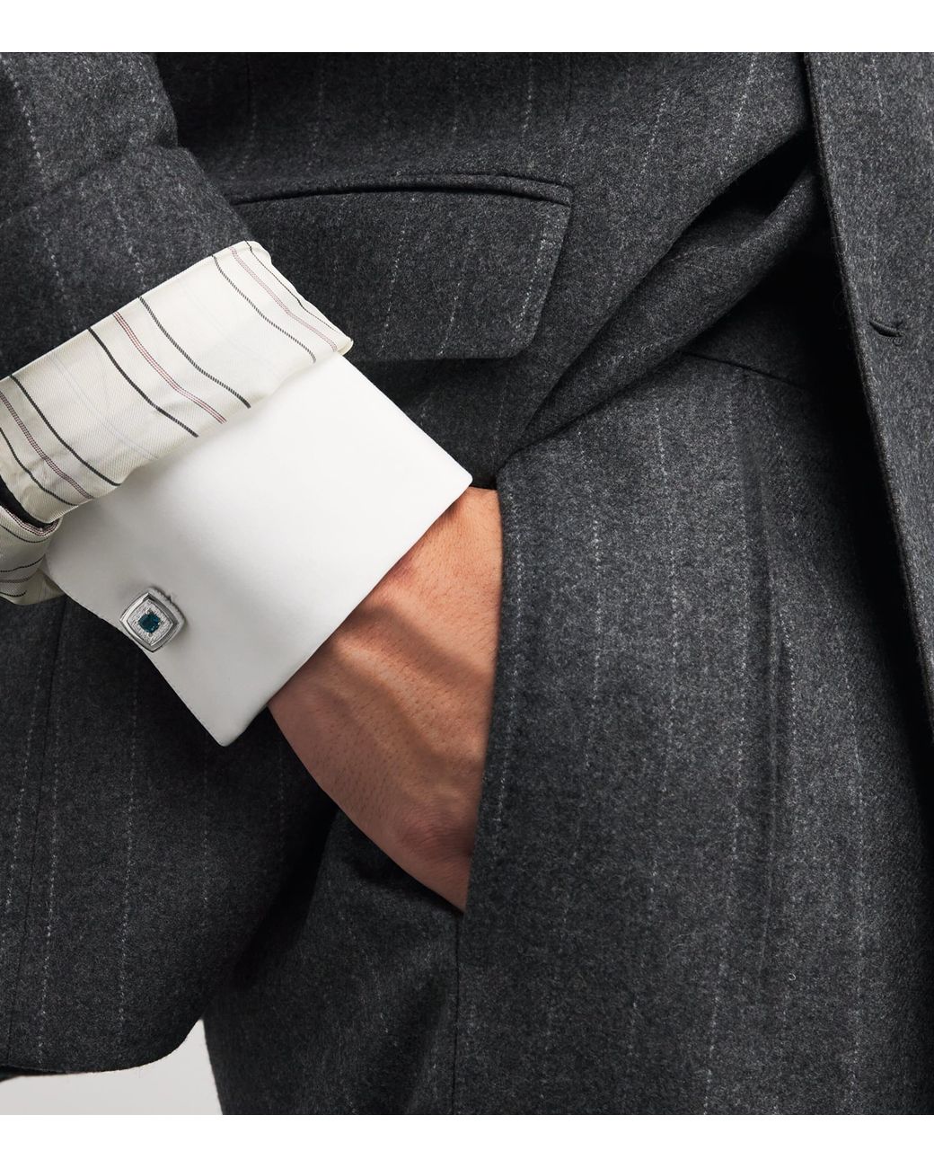 Tateossian Metallic Sterling And Topaz Graffiato Cufflinks for men