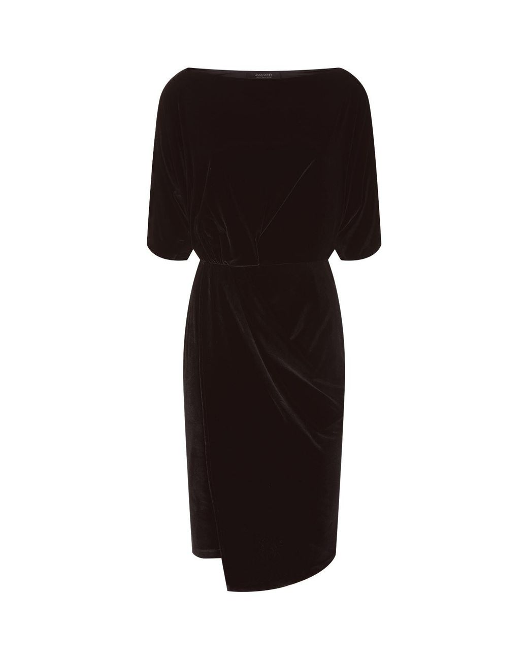 AllSaints Sina Velvet Dress in Black | Lyst UK