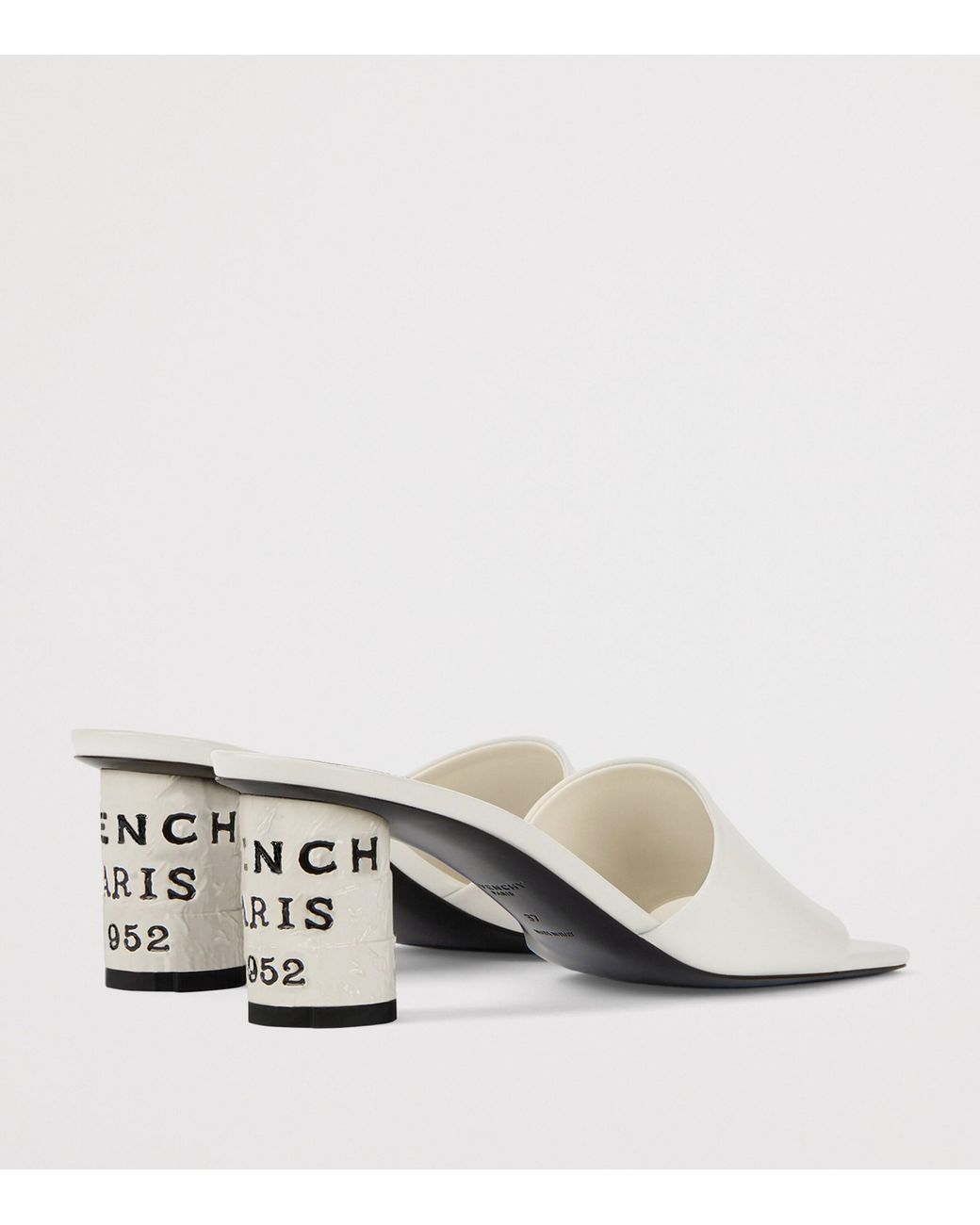 Givenchy White Leather Tape Heeled Mules 65