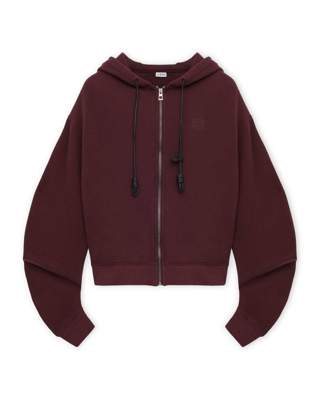 Loewe Red Cotton-Cashmere Flamenco Zip-Up Hoodie