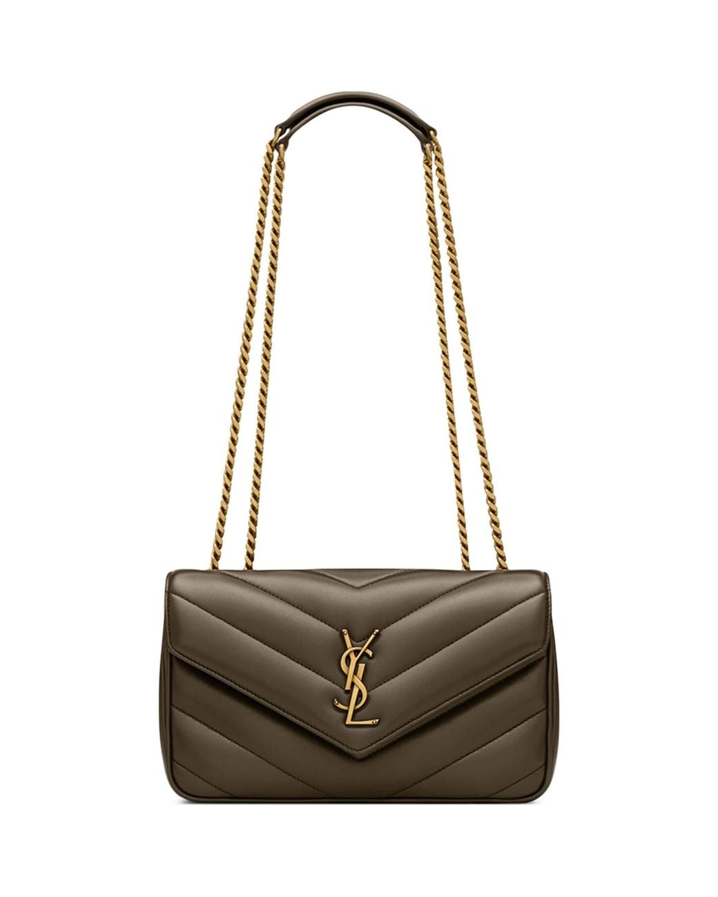 Saint Laurent Metallic Small Leather Loulou Shoulder Bag