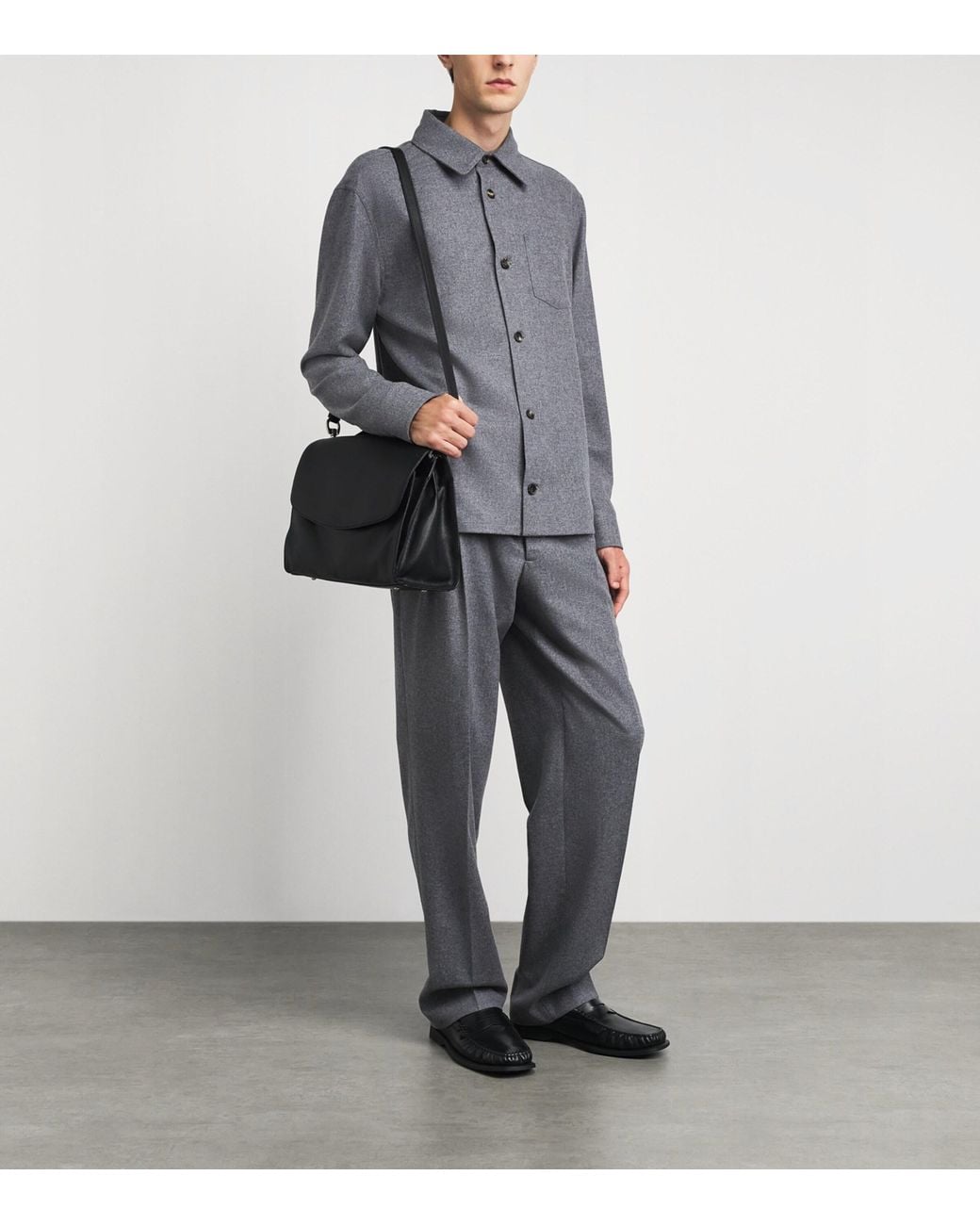 Gabriela Hearst Gray Wool-Cashmere Drew Overshirt for men