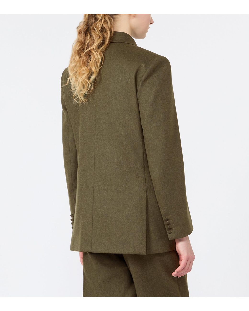 Weekend by Maxmara Green Virgin Wool-Blend Blazer