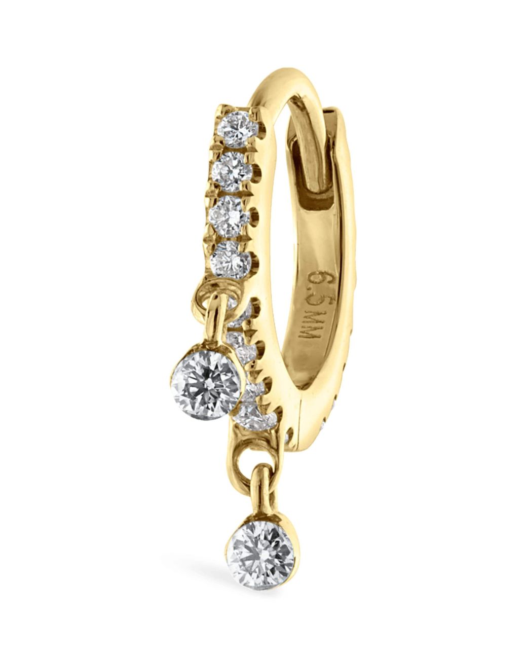 Maria Tash Metallic Diamond Eternity Double Dangle Earring
