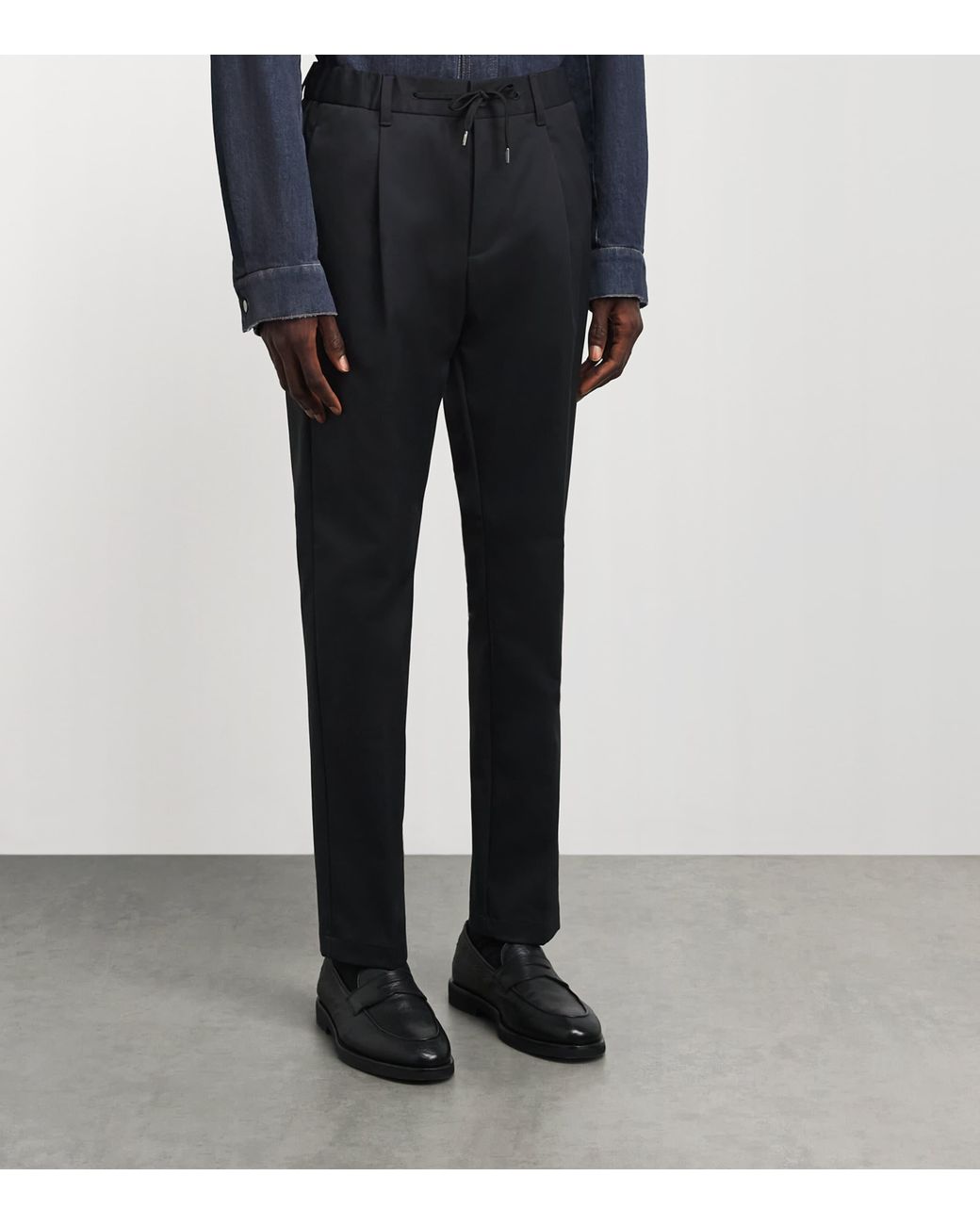 Herno Black Technical Drawstring Trousers for men