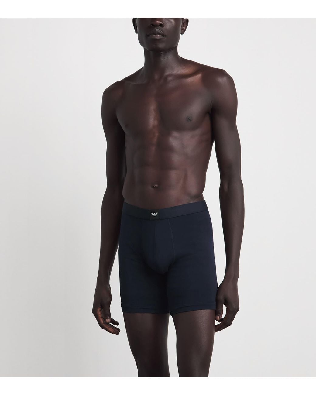 Emporio Armani Blue Stretch-Cotton Boxer Briefs for men