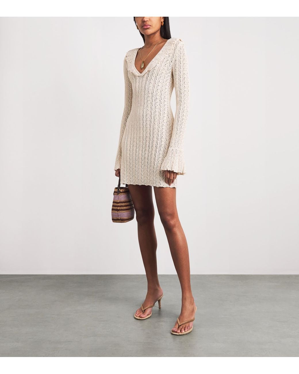 Devon Windsor Natural Knitted Davina Mini Dress