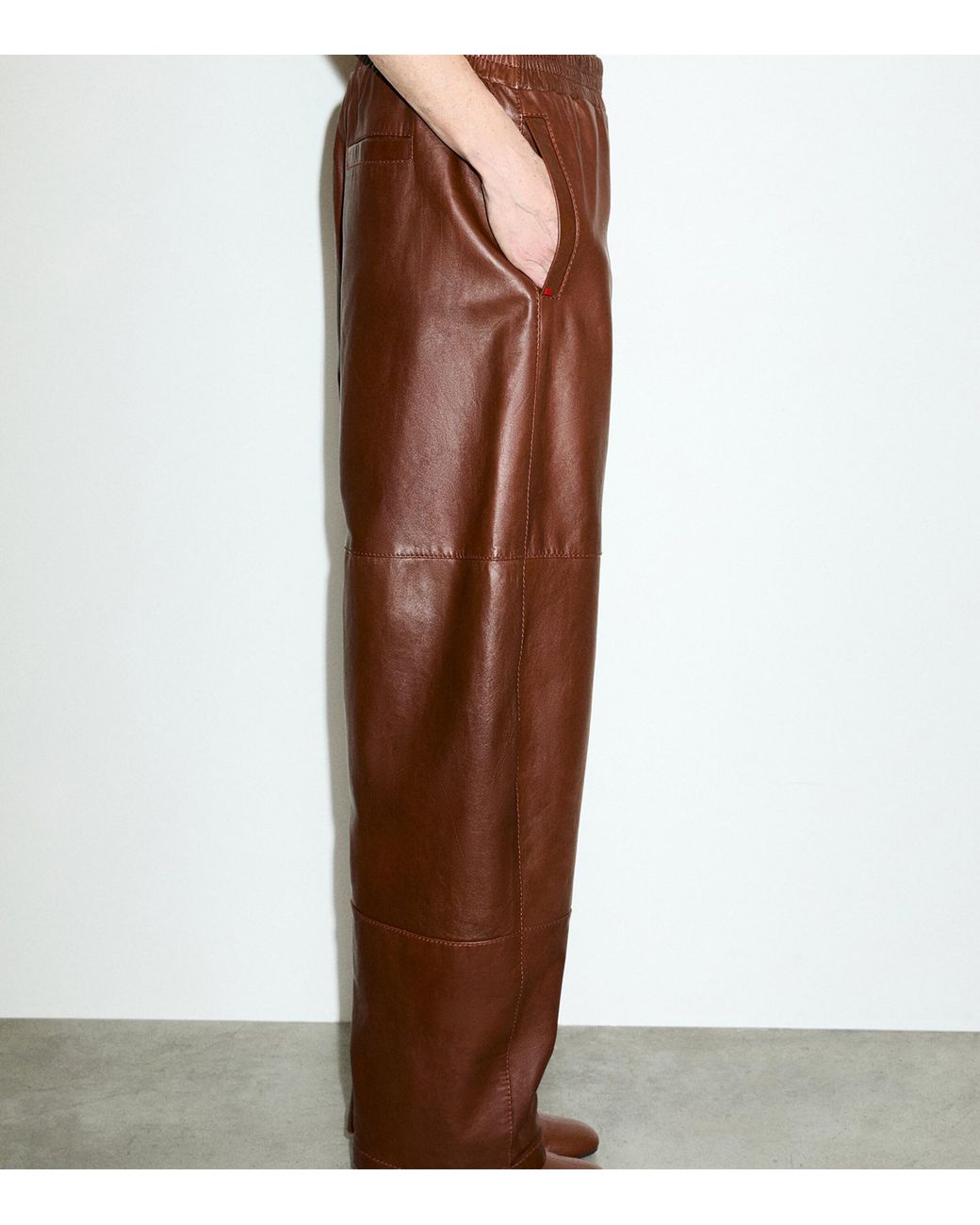 MAX&Co. Brown Leather Balloon Trousers