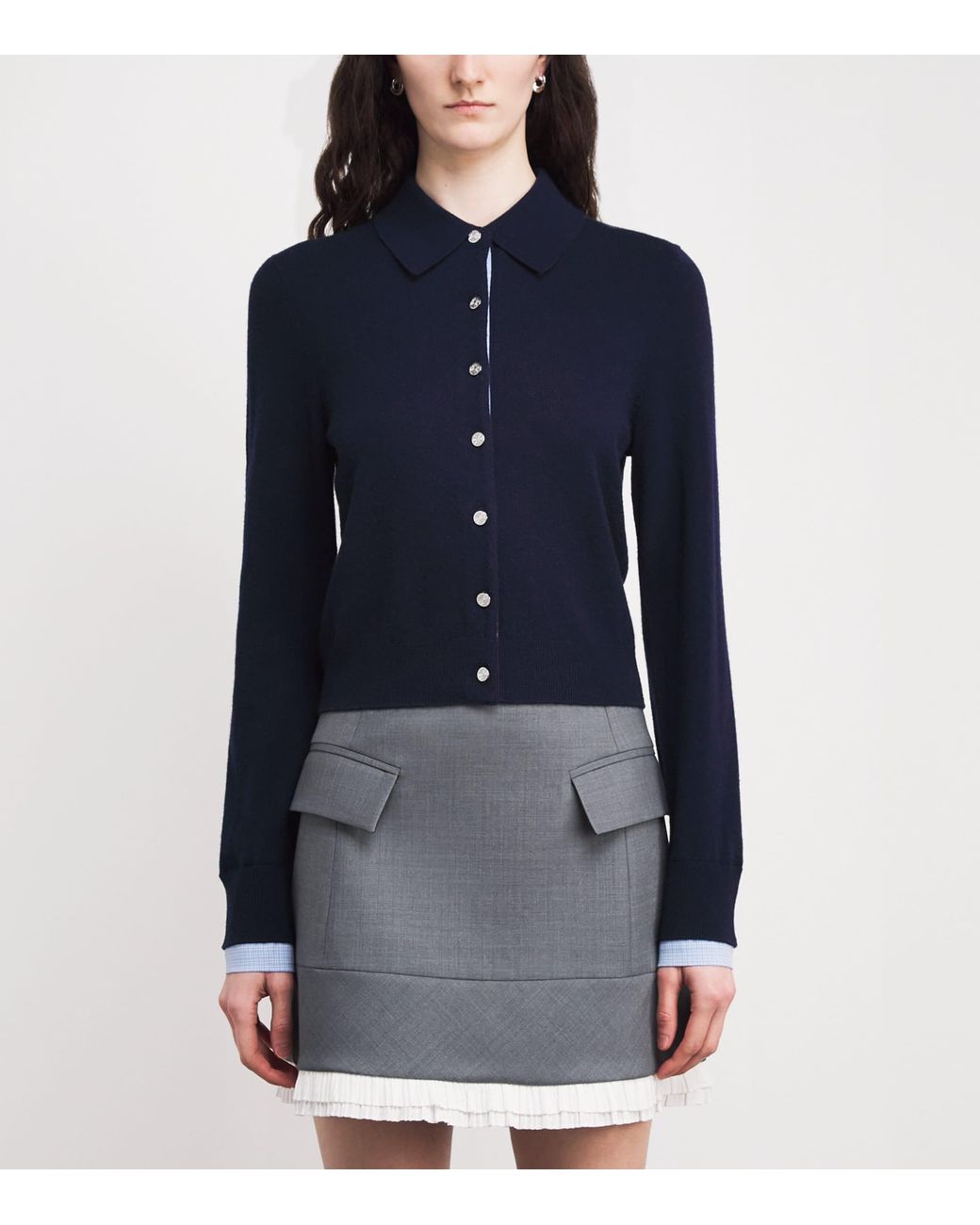 Maje Blue Wool-Cashmere Cardigan