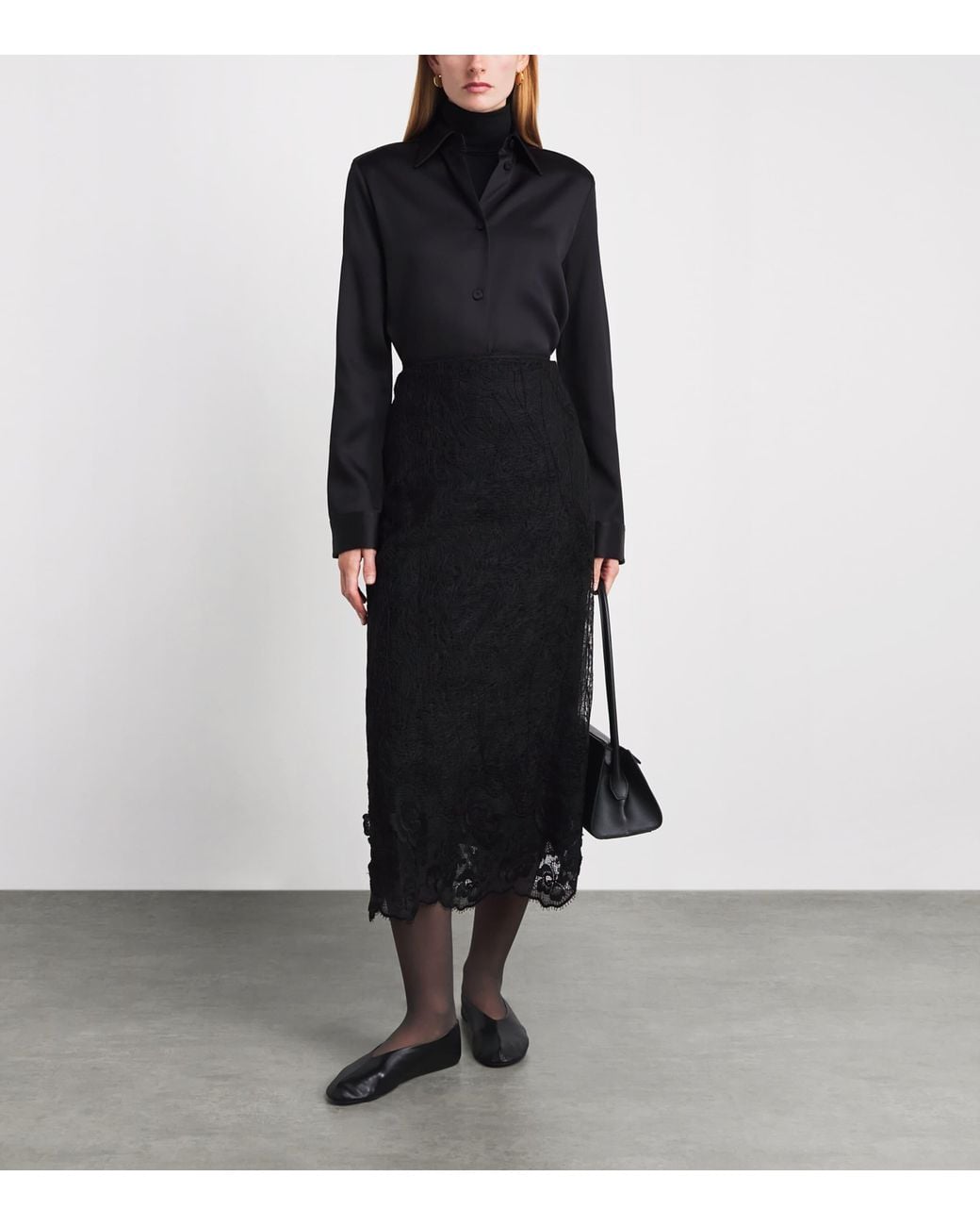 Fabiana Filippi Black Lace Maxi Skirt