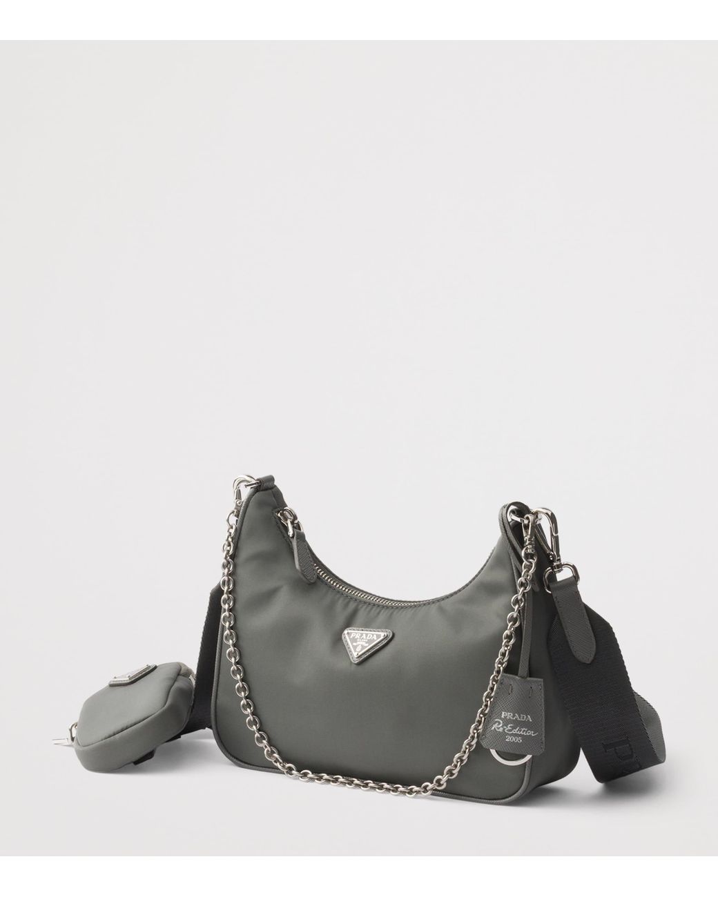 Prada Gray Re-Nylon Re-Edition 2005 Shoulder Bag