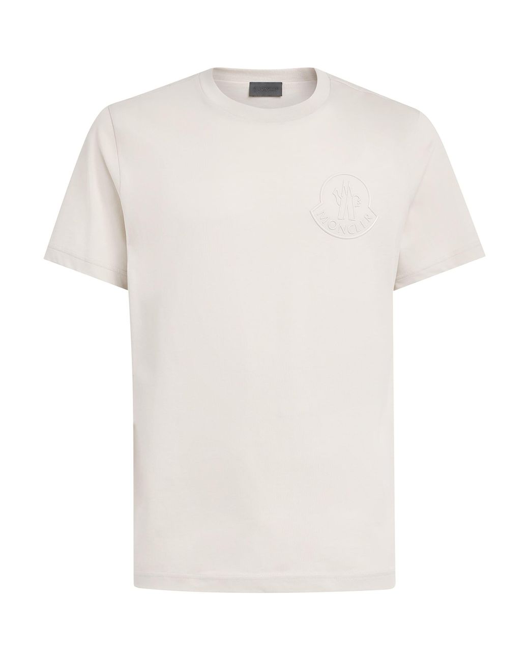 Moncler White Cotton Logo T-Shirt for men