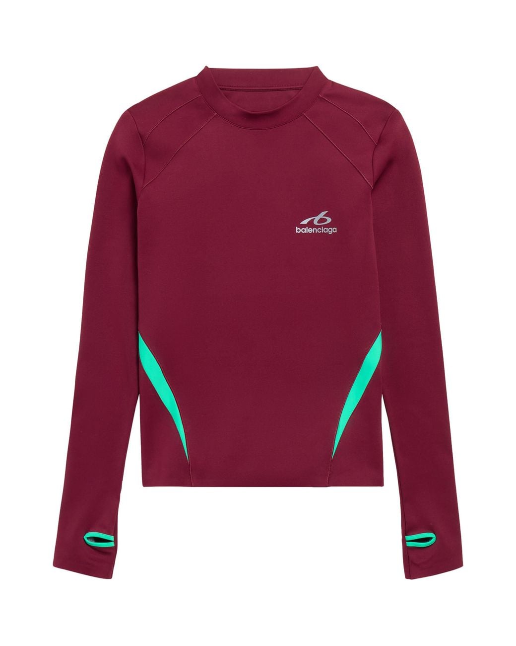 Balenciaga Red Technical Long-Sleeve T-Shirt for men