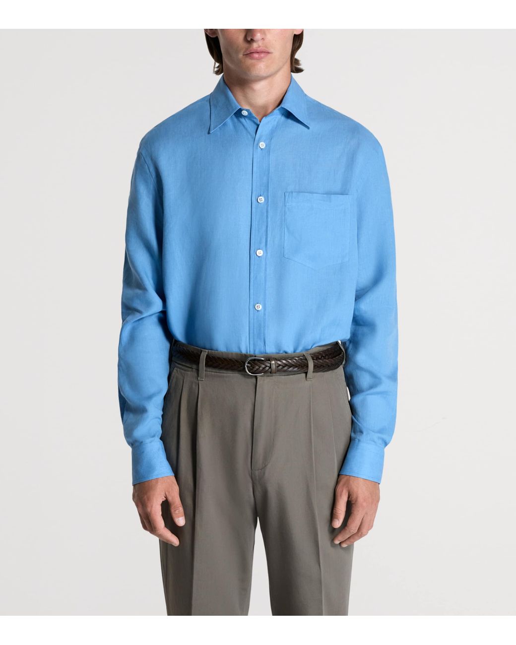 Dunhill Blue Linen Shirt for men