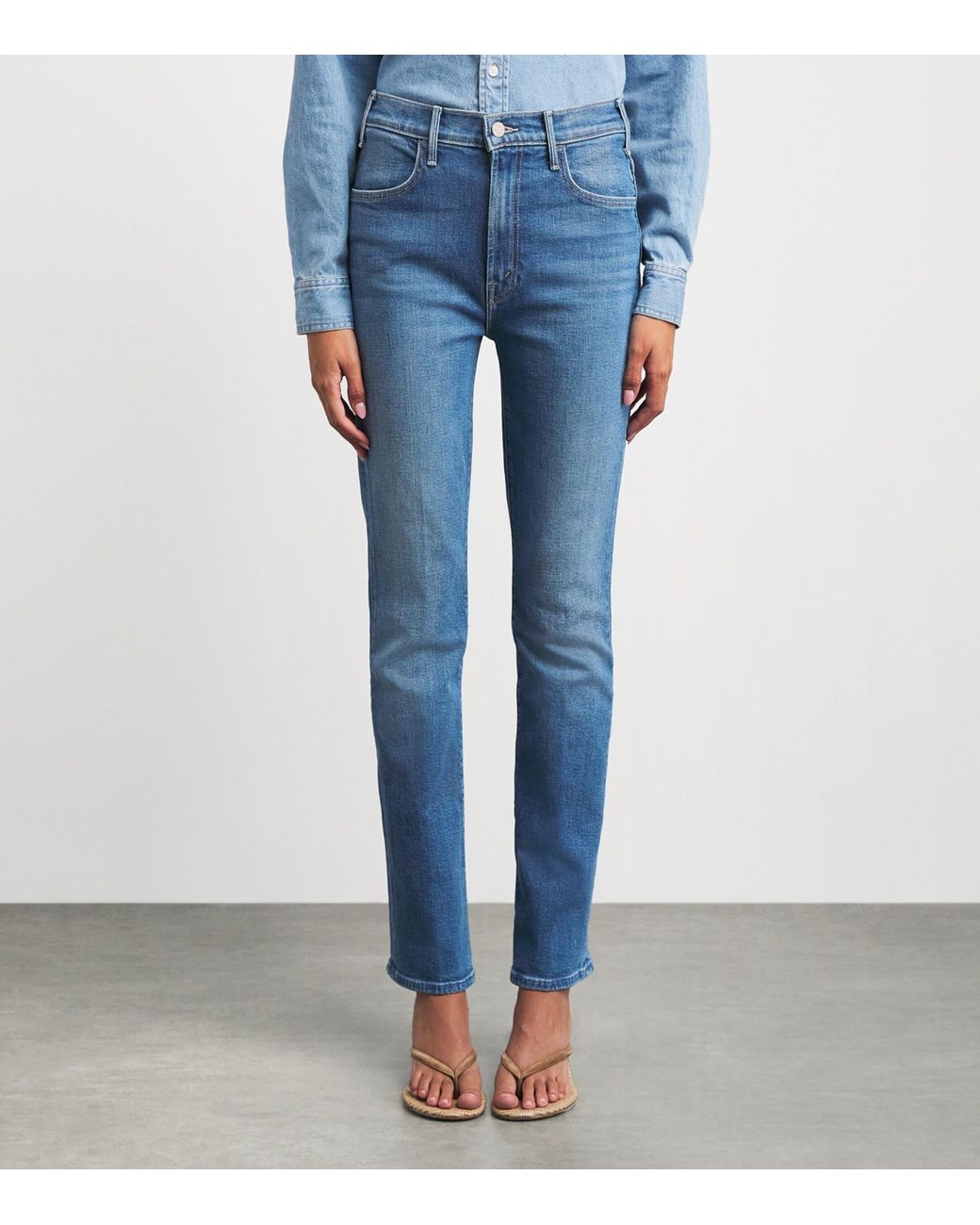 Mother Blue The Hustler Skimp Flared Jeans