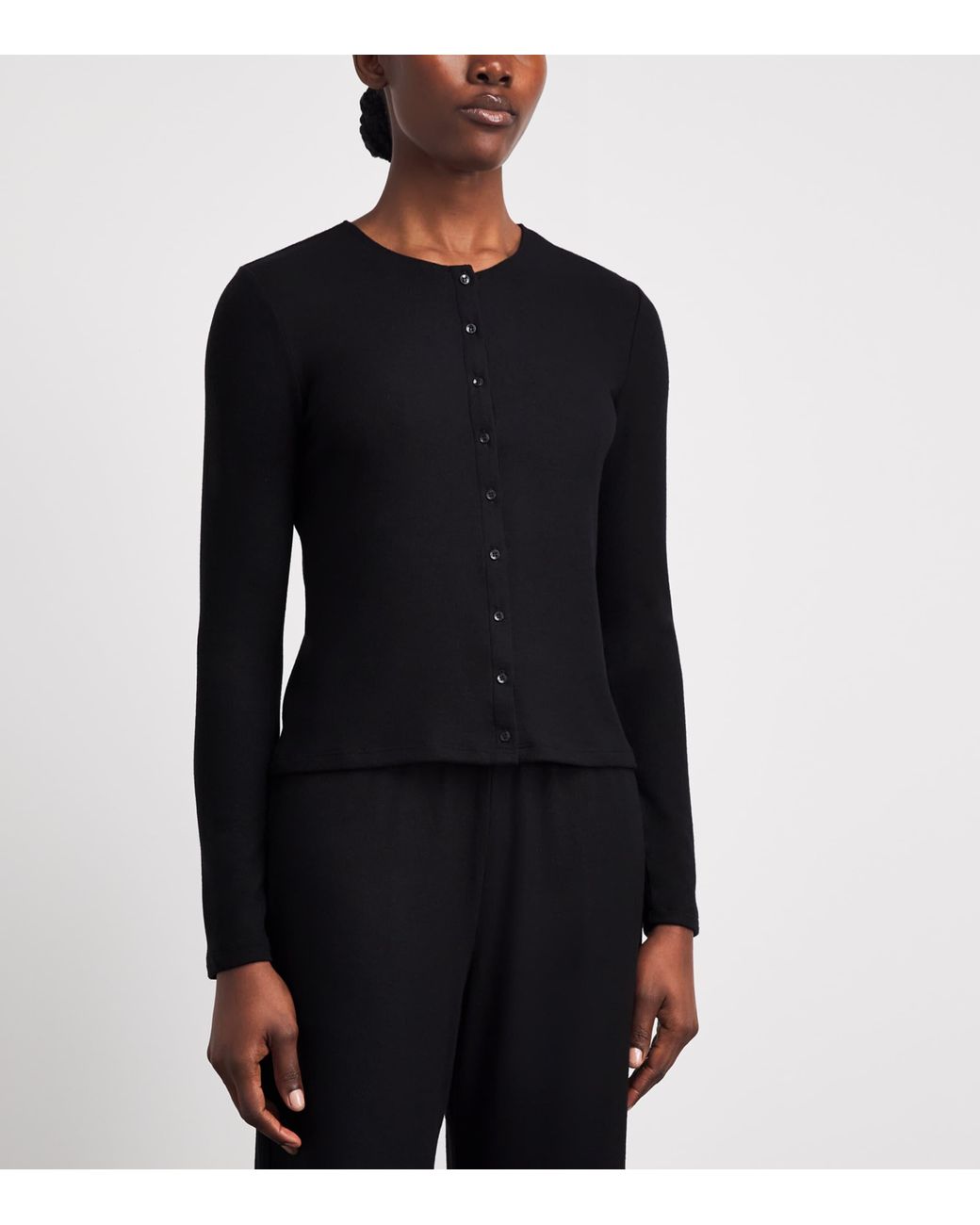 Leset Black Jersey Lauren Classic Cardigan