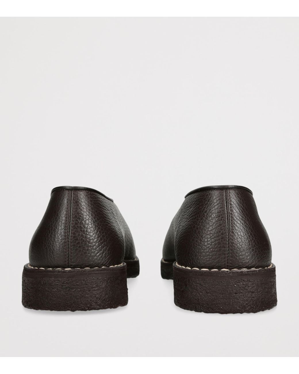 Lemaire Brown Leather Piped Slippers for men