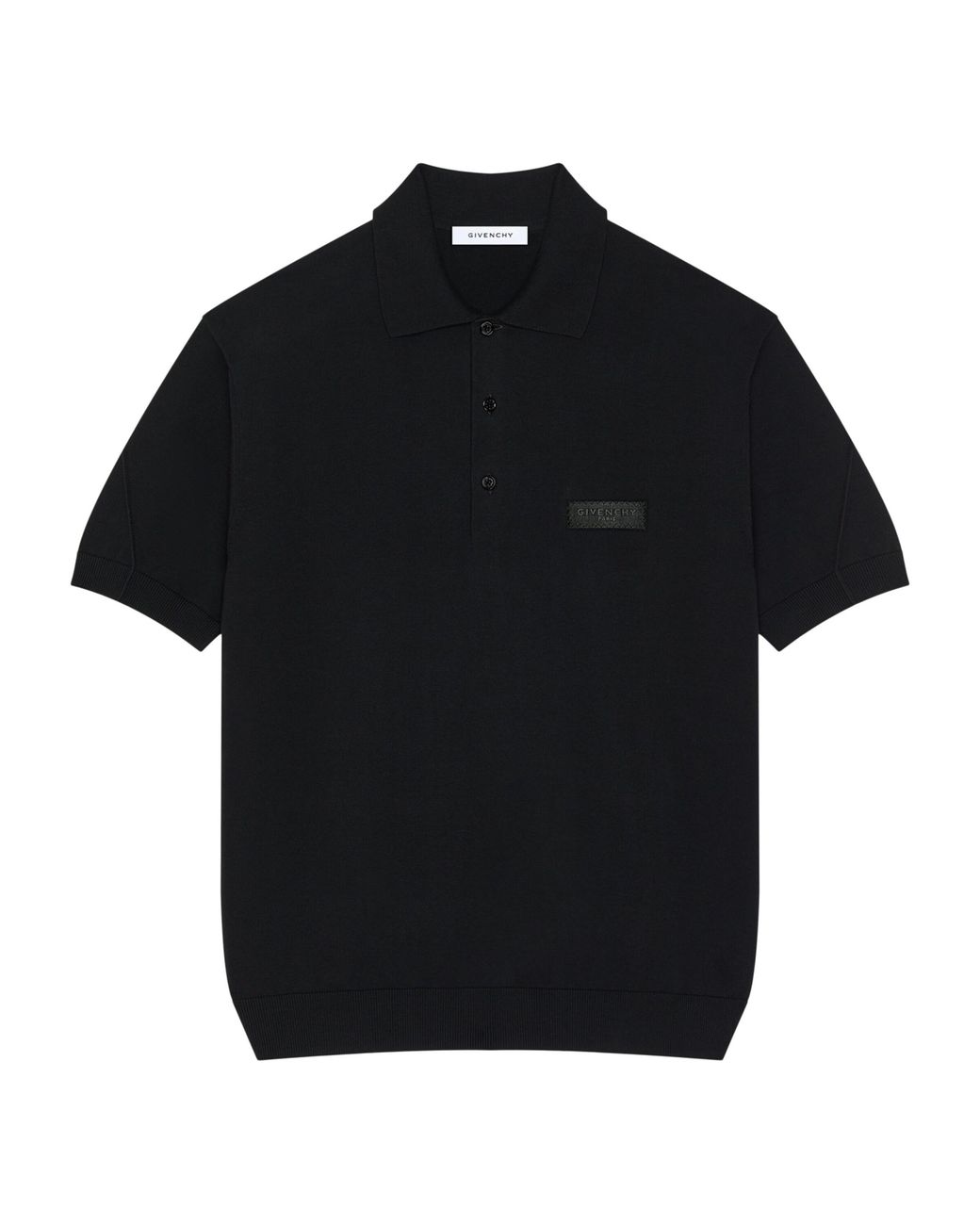 Givenchy Black Cotton Couture Seam Polo Shirt for men
