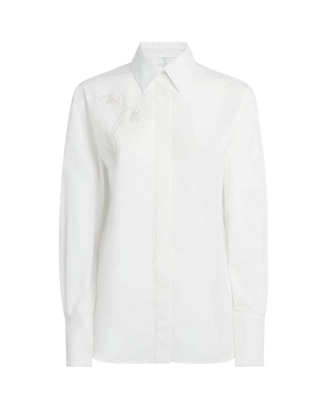 Erdem White Floral Embroidered Shirt