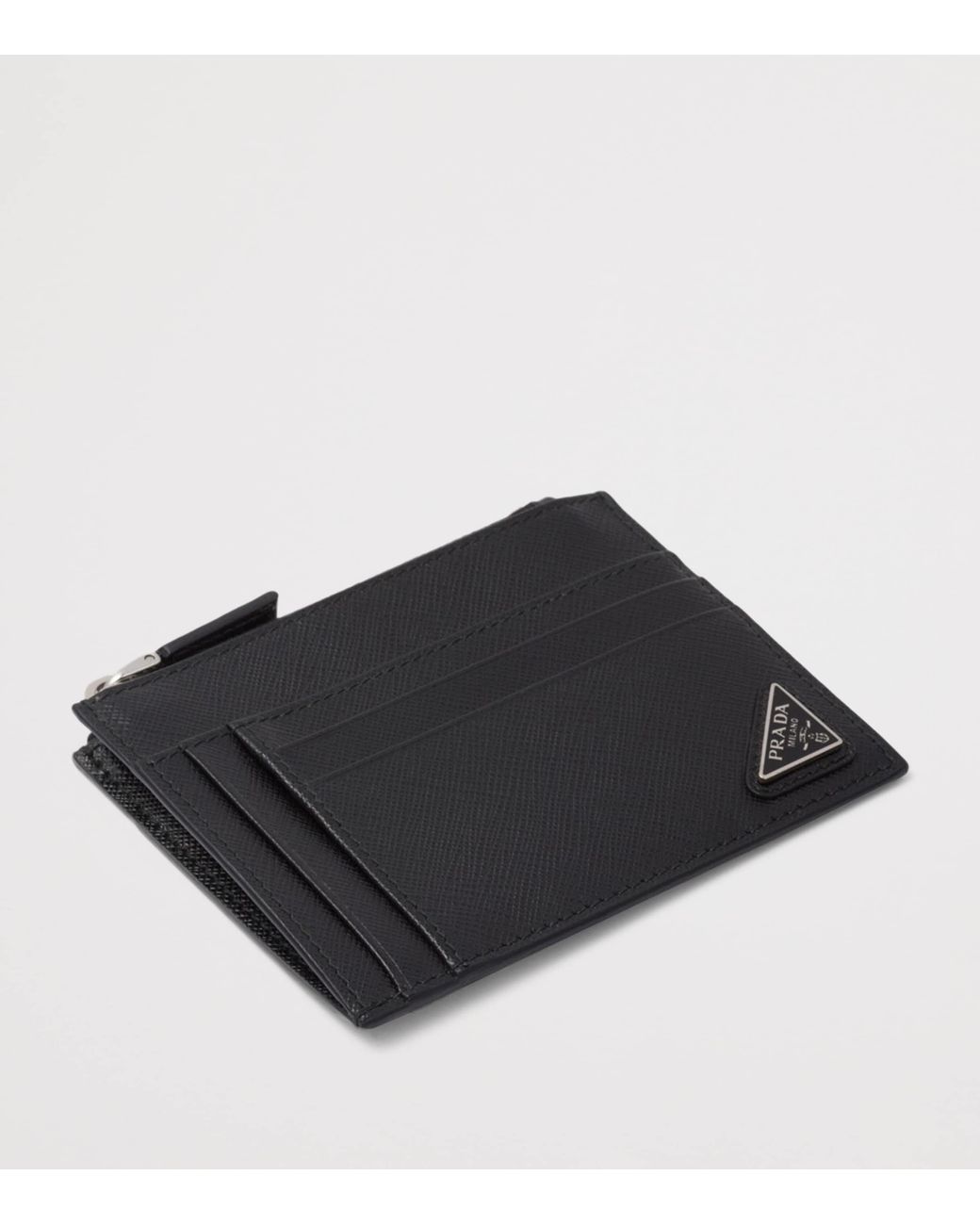 Prada Black Saffiano Leather Card Holder for men