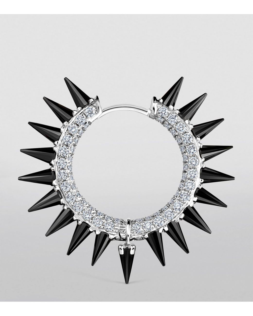 Maria Tash White Moissanite Mohawk And Diamond Pavé Hoop Earring