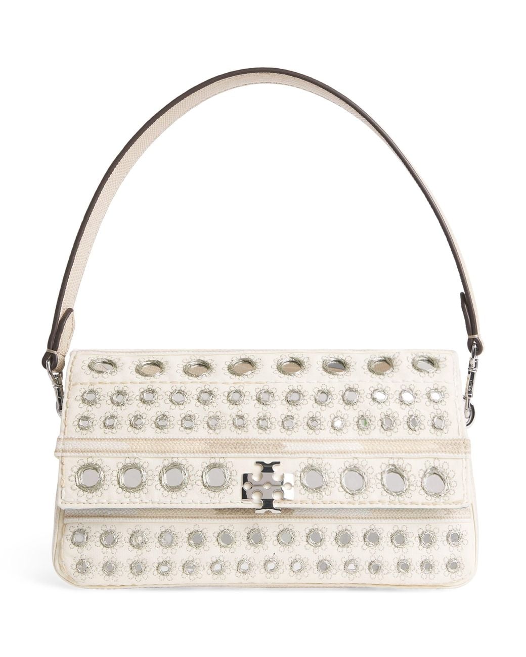 Tory Burch Metallic Small Embellished Charlie Shoulder Bag