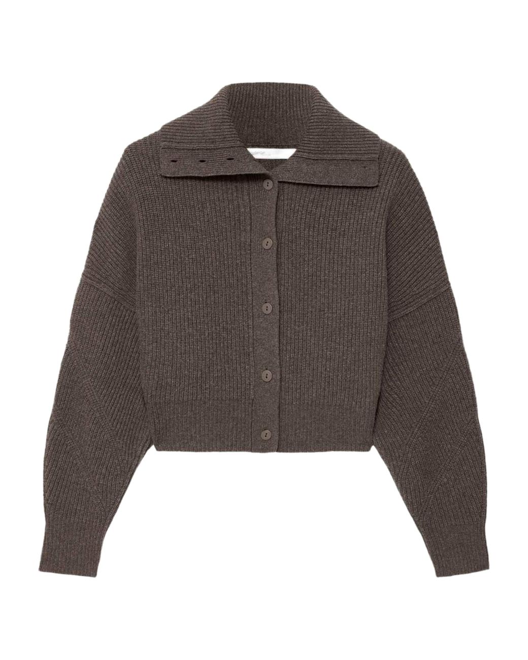 AllSaints Brown Wool Caron Collared Cardigan