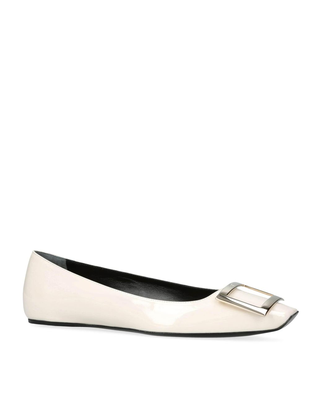 Roger Vivier Natural Patent Trompette Ballet Flats