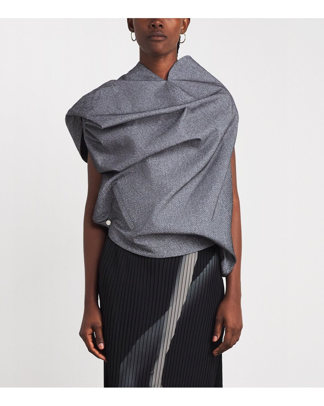 Issey Miyake Gray Reflection Asymmetric Top