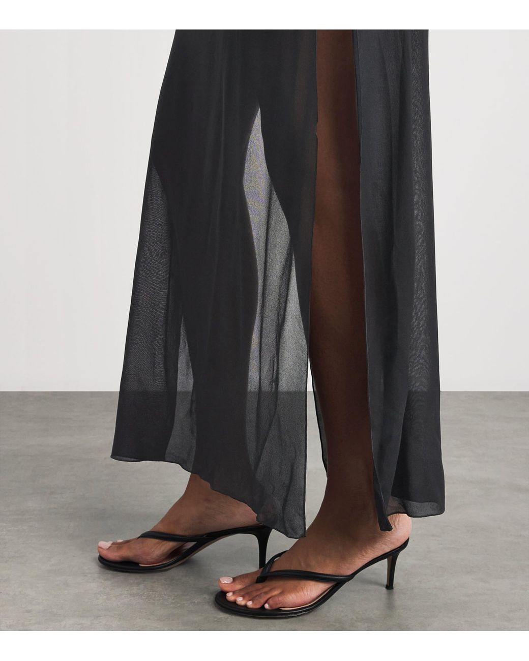 Moré Noir Black Chiffon Brighton Maxi Dress