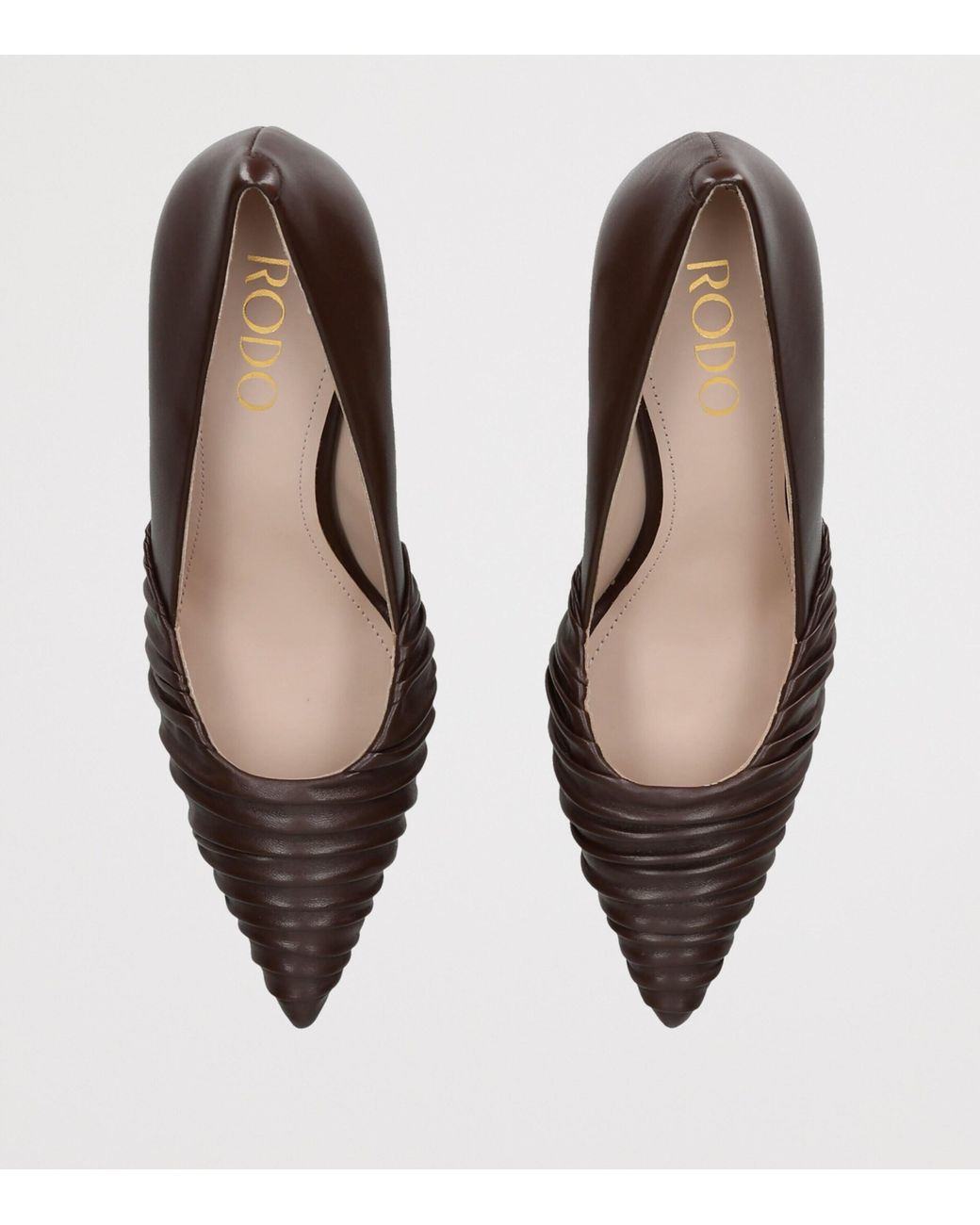 Rodo Brown Leather Tracy Pumps 80