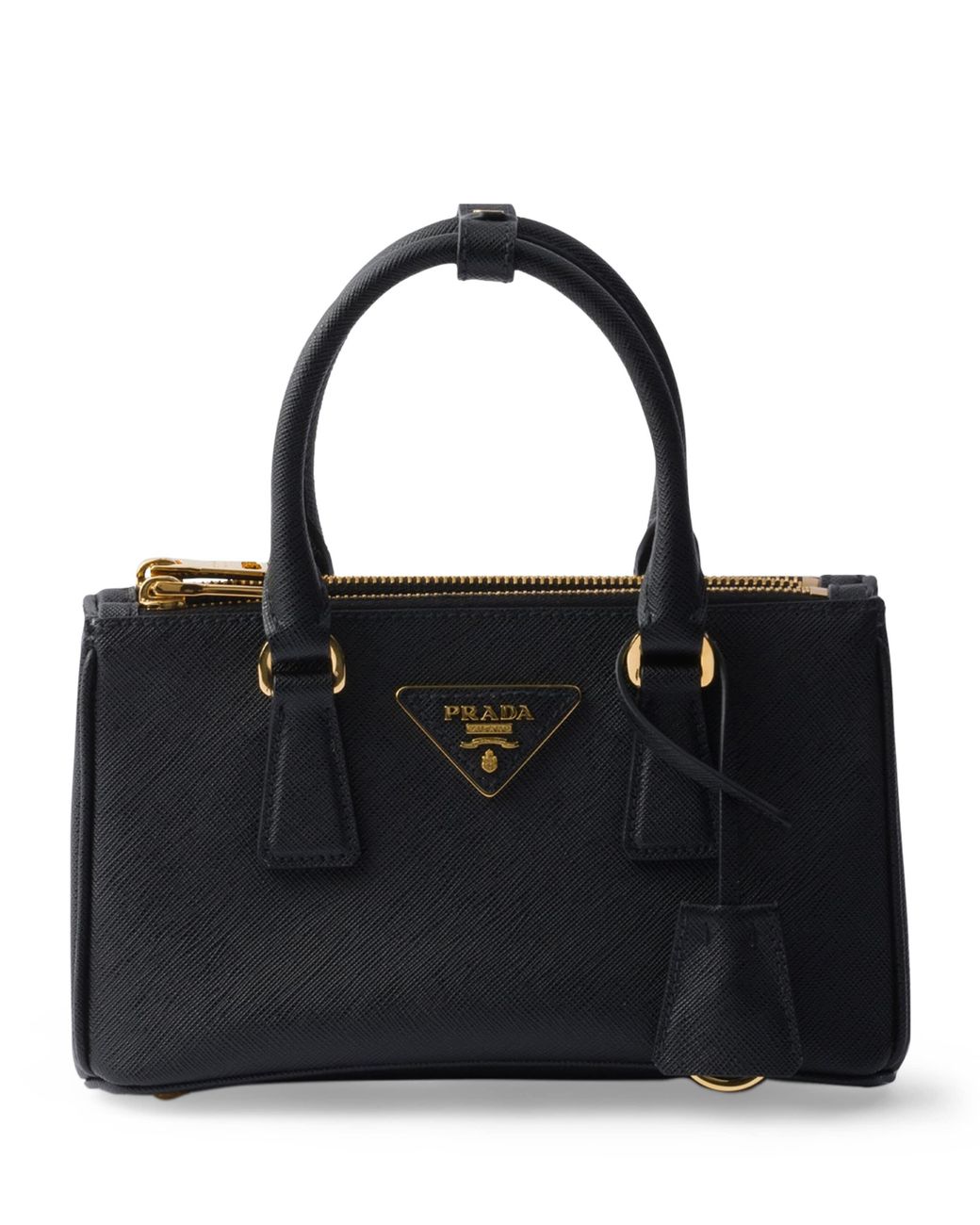 Prada Black Mini Leather Galleria Top-Handle Bag