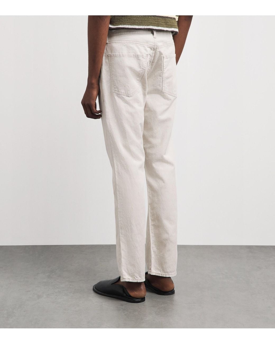Citizens of Humanity White Cotton-Linen Elijah Straight Jeans for men