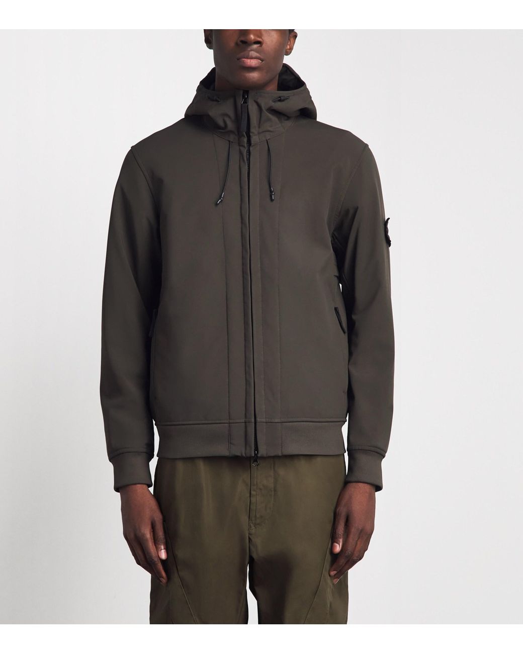 Stone Island Gray Light Soft Shell-R Hooded Jacket for men