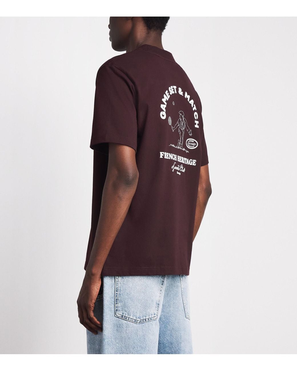 Lacoste Purple Ultra Dry Tennis Heritage Graphic T-Shirt for men