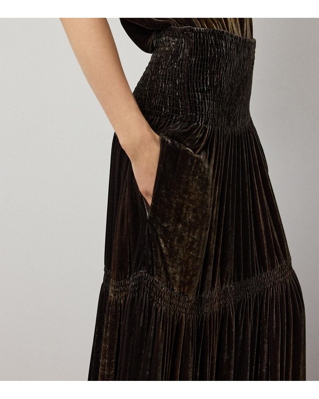 Ralph Lauren Black Velvet Janie Maxi Skirt