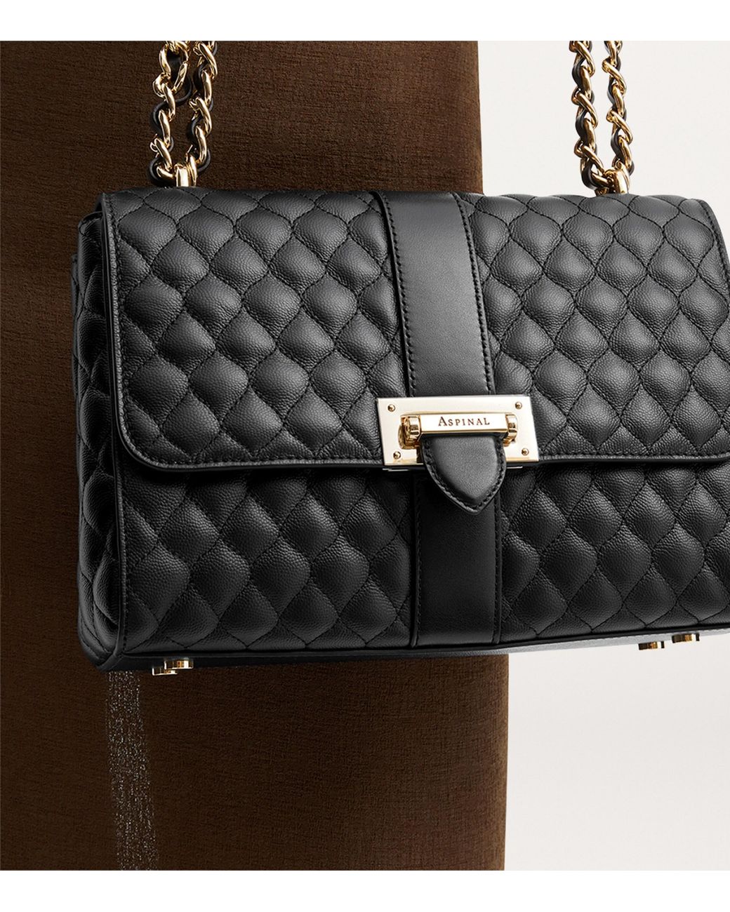 Aspinal Black Large Leather Lottie Cross-Body Bag